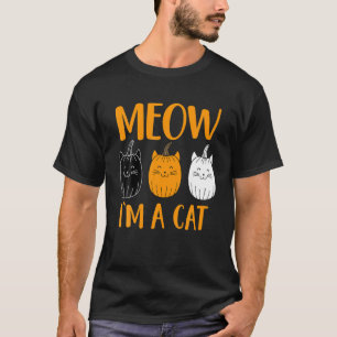 Meow I'm A Cat Funny Pumpkin Kitty Cat Halloween G T-Shirt