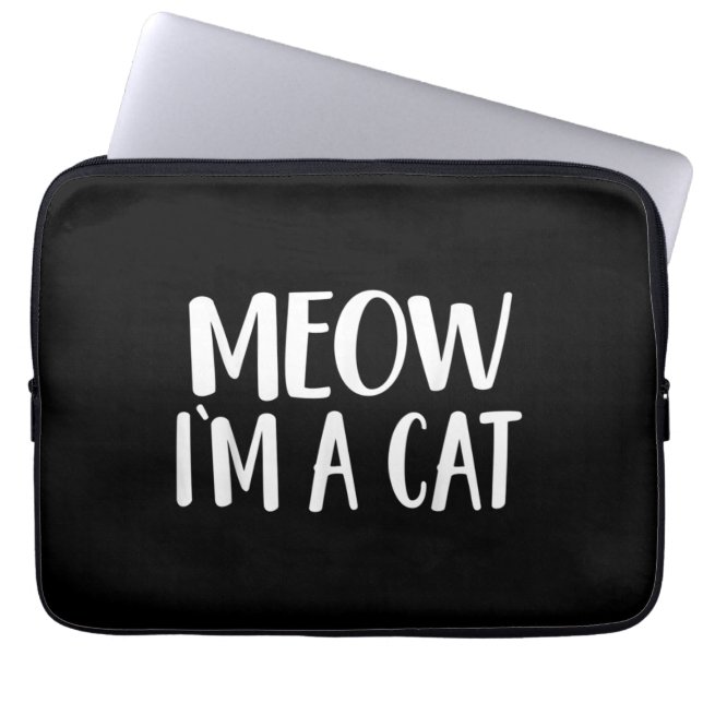 Meow I'm A Cat - Halloween Laptop Sleeve (Front)