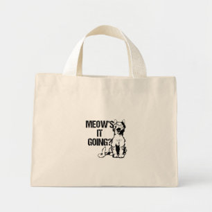 meow its going cat lovers design mini tote bag