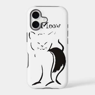 Meow Kitty Cat Cute Funny Black White