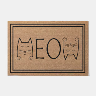 Meow Kitty Cats Doormat, Funny Cat Doormat