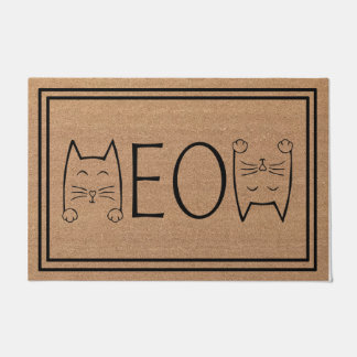 Meow Kitty Cats Doormat, Funny Cat  Doormat