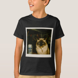 Meow lite party cat - stupid brainrot humor T-Shirt