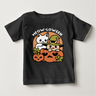 Meow-Loween - Festive Halloween Cat Design Baby T-Shirt
