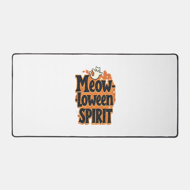 Meow-loween Spirit Cat Desk Mat (Front)