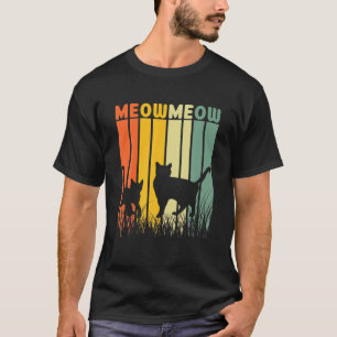 Meow Meow Cat Daddy Retro Vintage, Cat Mum T-Shirt