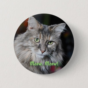 Meow Meow Cat Portrait 6 Cm Round Badge
