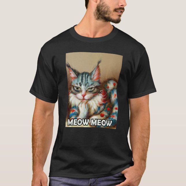Meow Meow Cute Cat Kitty Kitten In Cat Style 1 T-Shirt (Front)
