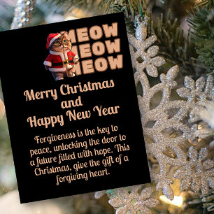 Meow Meow Meow Santa Cat Christmas Postcard
