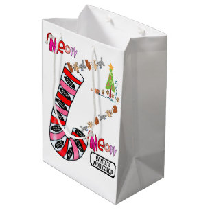 Meow Merry Christmas Gift Bags Elf