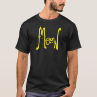 Meow Minimal Yellow Modern Script Cat Dad Typo