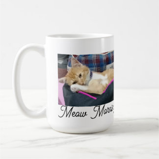 Meow Morning , photo,text, back text, replaceable Coffee Mug