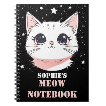 Meow Notebook with Cute Cat