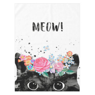 Meow Peeking Cat, Kitten Cat Lover Gift Idea Tablecloth
