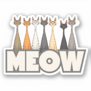 Meow Peeking Cats - Funny Cat Lover Humor Graphic