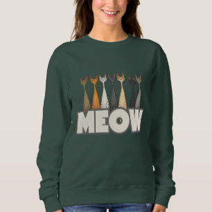 Meow Peeking Cats - Funny Cat Lover Humor Graphic Sweatshirt