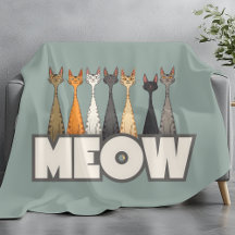 Meow Peeking Cats Sage Green Funny Cat Graphic Art