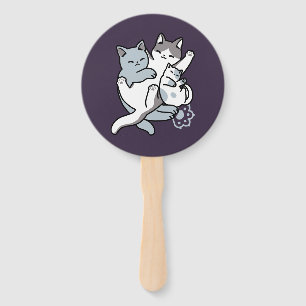 Meow Pounce Snuggle – Cute Sleeping Cats Hand Fan