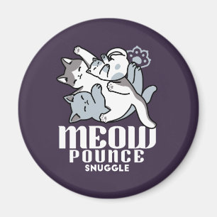 Meow Pounce Snuggle – Cute Sleeping Cats Magnet