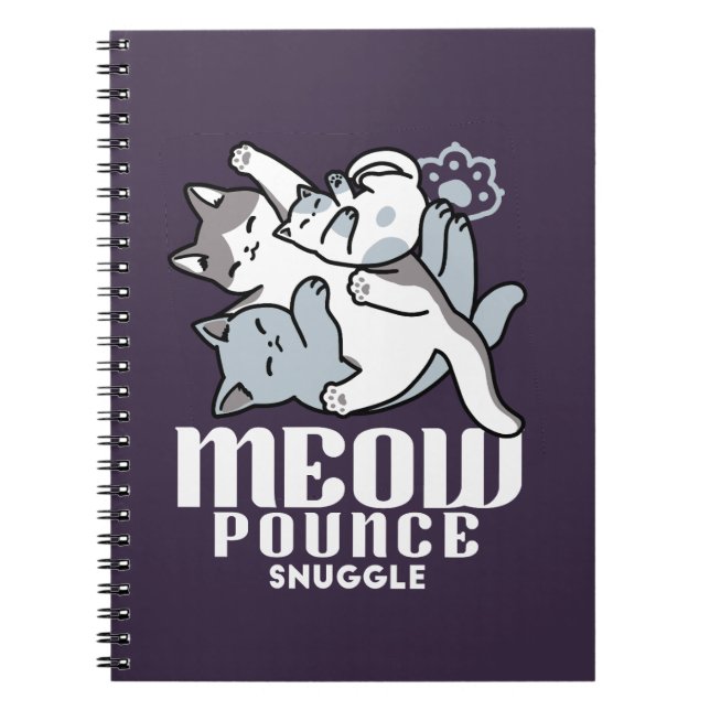 Meow Pounce Snuggle – Cute Sleeping Cats Notebook (Front)