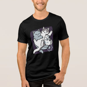 Meow Pounce Snuggle – Cute Sleeping Cats Tri-Blend Shirt