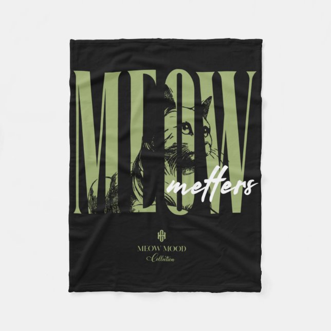 Meow S Sticker  Fleece Blanket (Front)