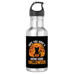 Meow-Some Halloween Black Cat 532 Ml Water Bottle