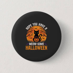 Meow-Some Halloween Black Cat 6 Cm Round Badge