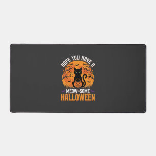 Meow-Some Halloween Black Cat Desk Mat