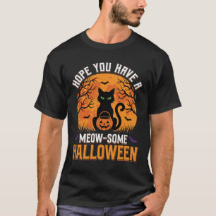 Meow-Some Halloween Black Cat T-Shirt