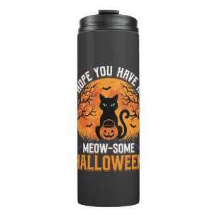 Meow-Some Halloween Black Cat Thermal Tumbler