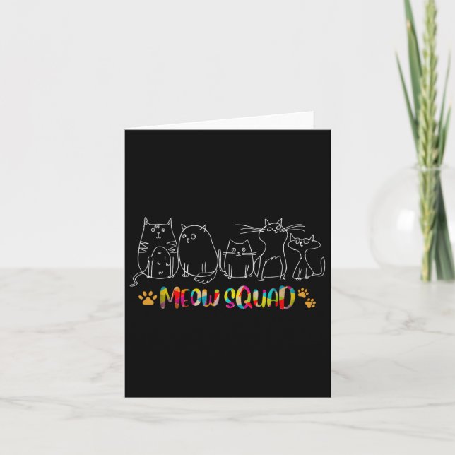 Meow Squad Halloween Cat Costume  Card (Front)