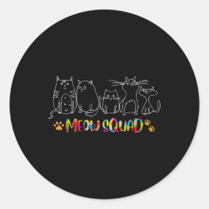 Meow Squad Halloween Cat Costume Classic Round Sticker