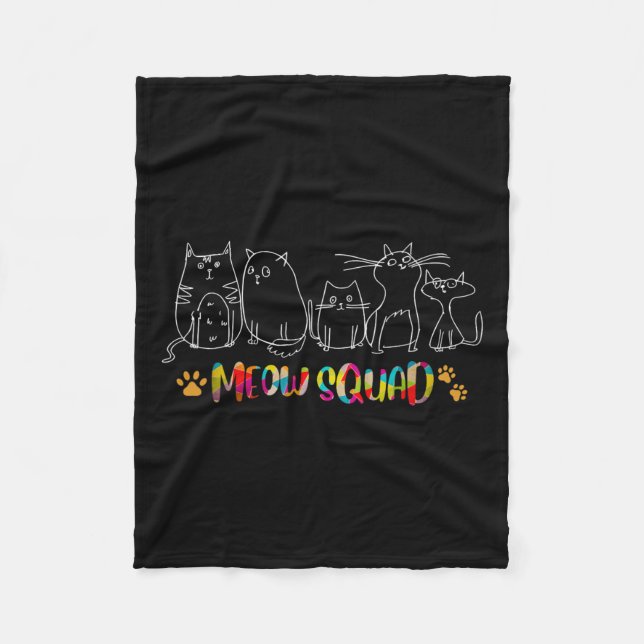 Meow Squad Halloween Cat Costume  Fleece Blanket (Front)
