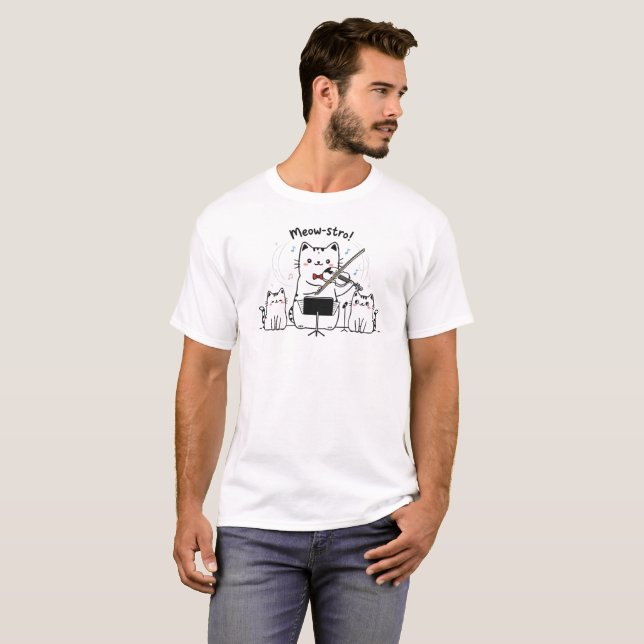 Meow-stro Violinist T-Shirt (Front Full)