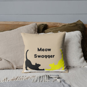 Meow Swagger Animal Pet Cat Elegant Cute Funny Paw Cushion