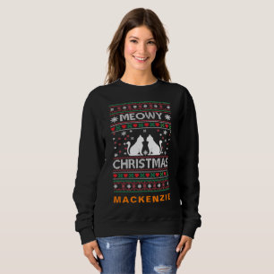 Meow-tastic Holidays: Personalised Ugly Christmas Sweatshirt