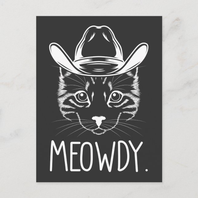 Meow Texas Cat Meme Cowboy Howdy Western Country Postcard (Front)