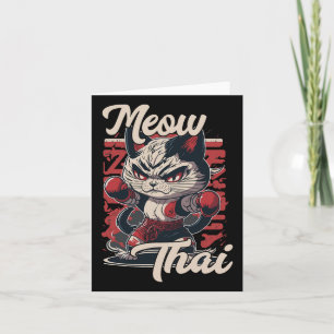 Meow Thai Fighter Cat Muay Thai Boxing Cat For Men Card