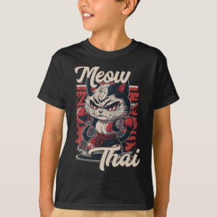 Meow Thai Fighter Cat Muay Thai Boxing Cat For Men T-Shirt