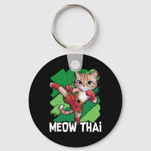 Meow Thai Funny Muay Thai Boxing Cat Martial Arts Key Ring