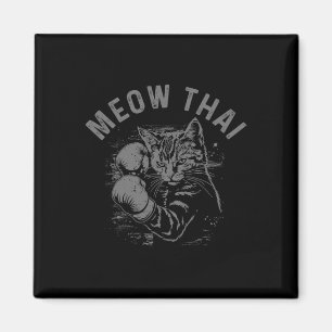 Meow Thai Funny Muay Thai Boxing Cat Martial Arts Magnet