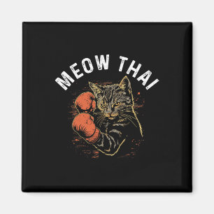 Meow Thai Funny Muay Thai Boxing Cat Martial Arts Magnet