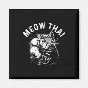 Meow Thai Funny Muay Thai Boxing Cat Martial Arts  Magnet