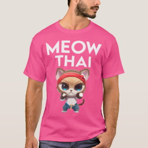 Meow Thai Karate Cat For Muay Thai Fighter Thai Bo T-Shirt