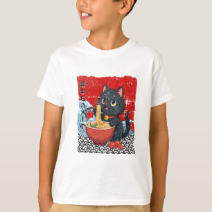 Meow-tiful Black Cat Ramen Craze! T-Shirt