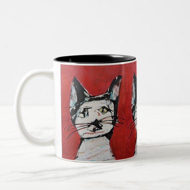Meow Two-Tone Coffee Mug (Left)