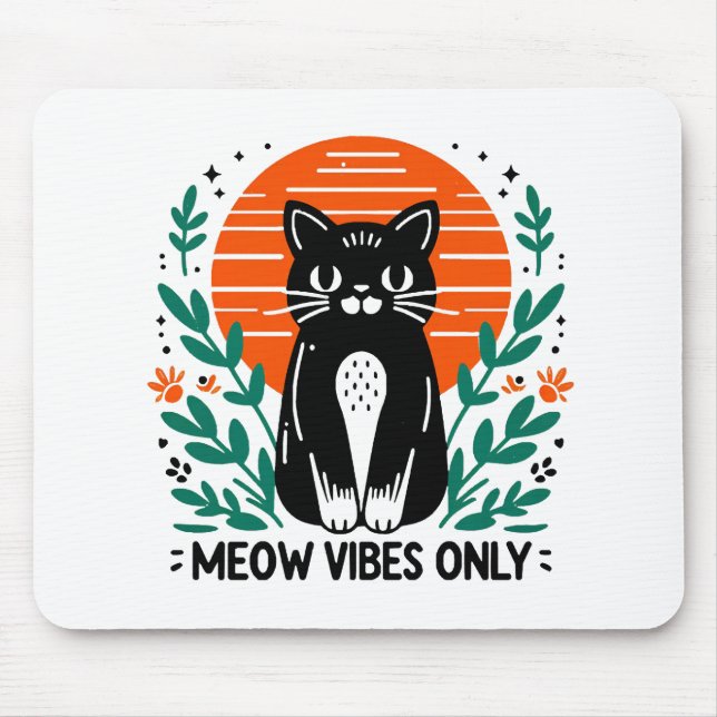 meow vibes only mouse pad (Front)