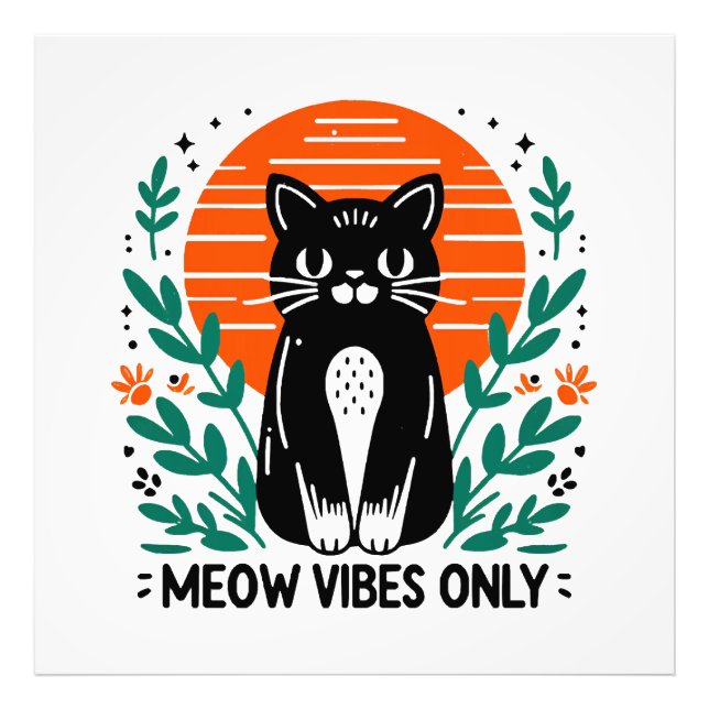 meow vibes only photo print (Front)