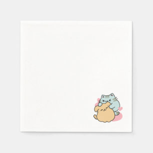 Meow & Woof Perfect Together - Cute Cat and Dog Napkin